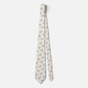 Butterfly Line Art Pattern Tie