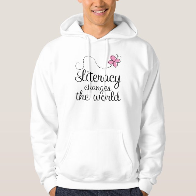 Butterfly Literacy Changes The World Gift Hoodie (Front)