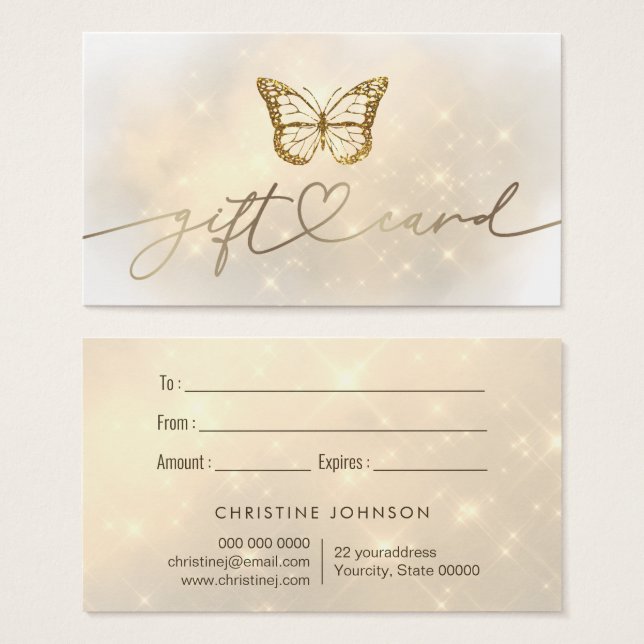 butterfly logo gift card (Front & Back)