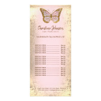 butterfly logo on faux gold foil