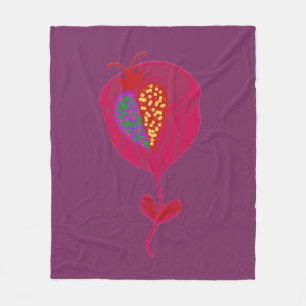Butterfly Lounging on a Flower Fleece Blanket