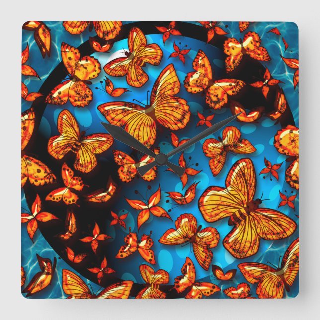 Butterfly Love 1 Wall Clock Options (Front)