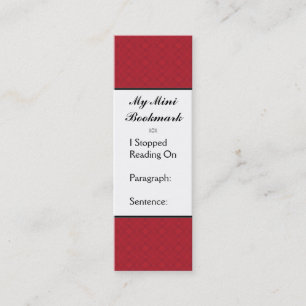 Butterfly Love   Deep Red Lace Personalised Mini Business Card