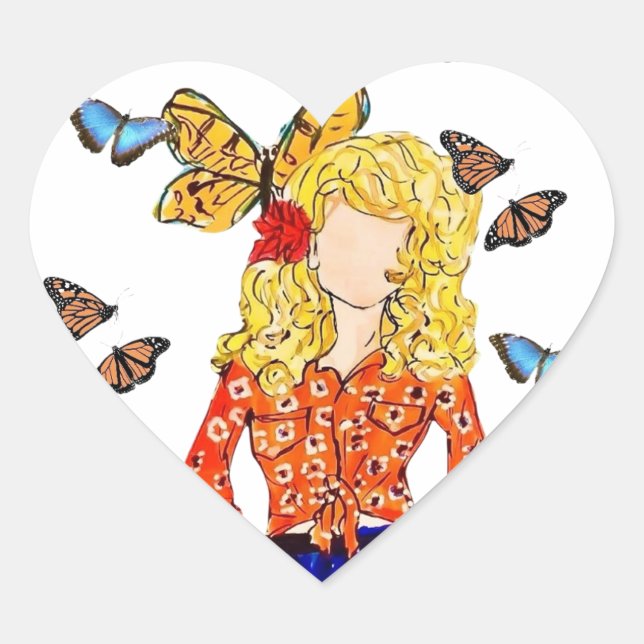 Butterfly Love Heart Sticker (Front)