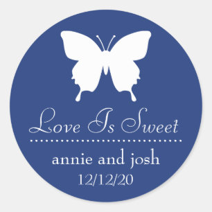 Butterfly Love Is Sweet Labels (Navy Blue)