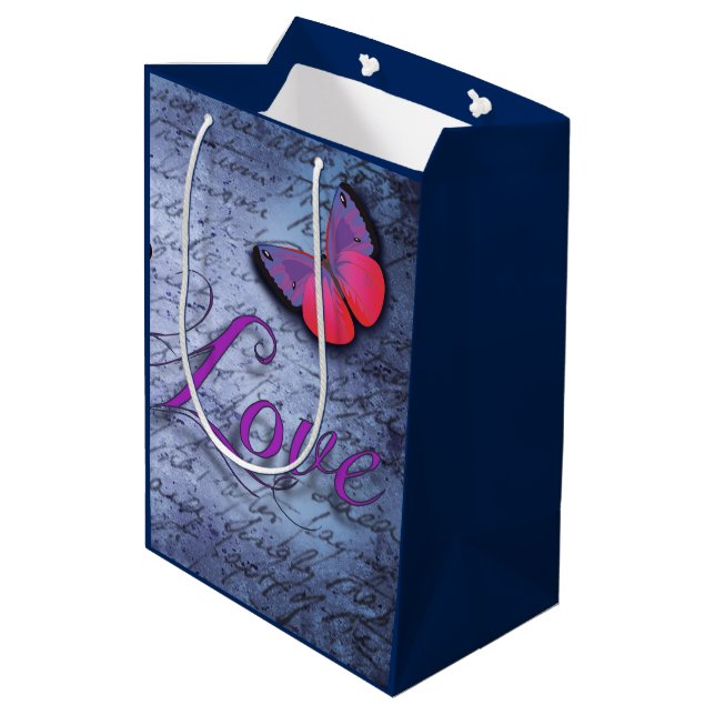 Butterfly Love Medium Gift Bag (Back Angled)