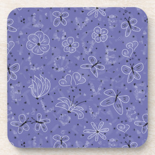 Butterfly LOVE - seamless pattern. Coaster
