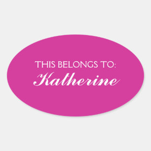 Butterfly Love   Solid Colour Magenta 1 Personal Oval Sticker