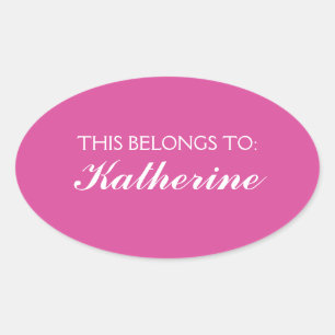 Butterfly Love Solid Colour Magenta 2 Personal Oval Sticker
