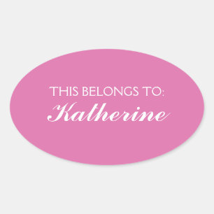Butterfly Love Solid Colour Magenta 3 Personal Oval Sticker