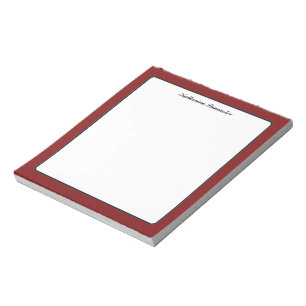 Butterfly Love Solid Colour Red 1 Border Notepad