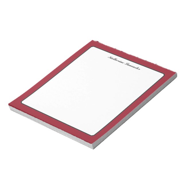 Butterfly Love | Solid Colour Red 4 Border Notepad (Rotated)