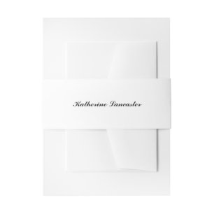 Butterfly Love   Solid Colour White Personal Invitation Belly Band