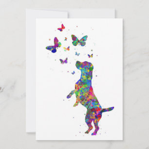 Butterfly Lover Beagle Dog Play With Butterflies Thank You Card