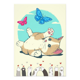 Butterfly Lover Cat Play With Butterfly Photo Print