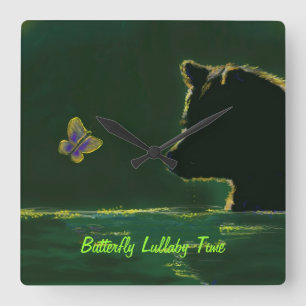 Butterfly Lullaby Time Wall Clock