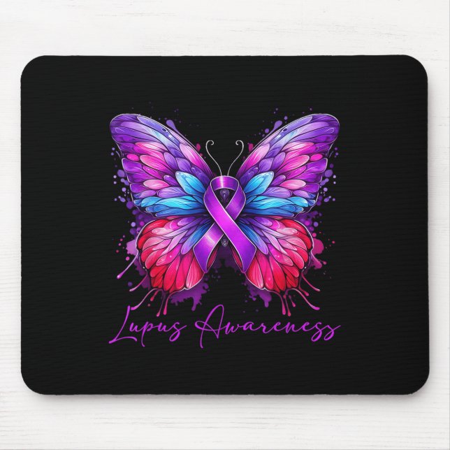 Butterfly Lupus Awareness Month  Mouse Pad (Front)