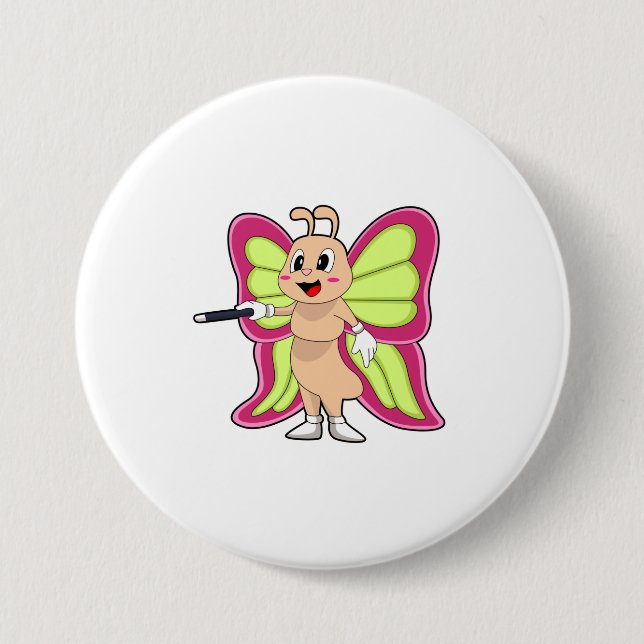 Butterfly Magic wand 7.5 Cm Round Badge (Front)