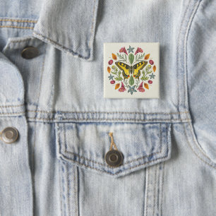 Butterfly Mandala 15 Cm Square Badge
