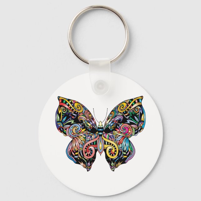 Butterfly Mandala Key Ring (Front)