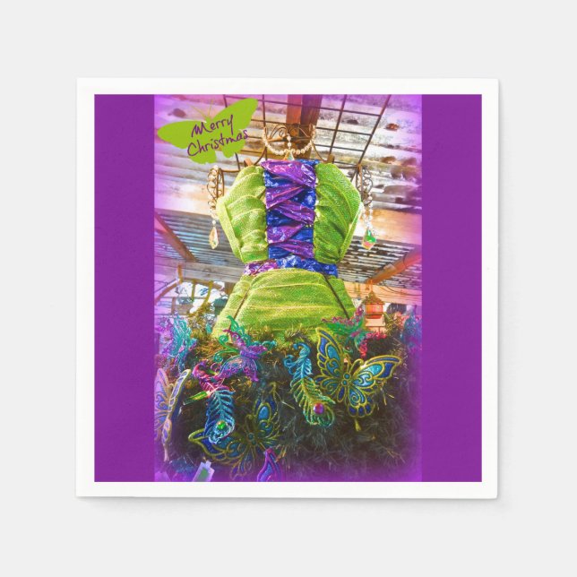 Butterfly Mannequin Dress Form Christmas Tree Napkin (Front)