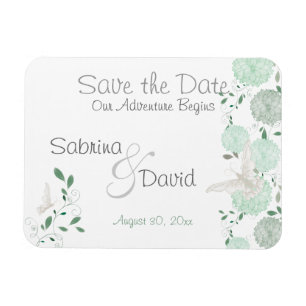 Butterfly Matcha Chrysanthemums Save the Date Magnet