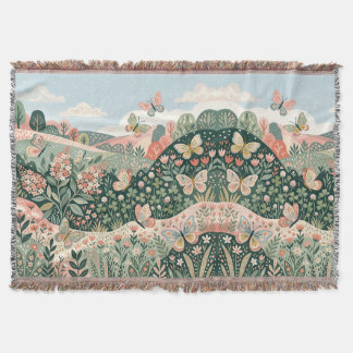 Butterfly Meadow Blanket – Folk Art Comfort