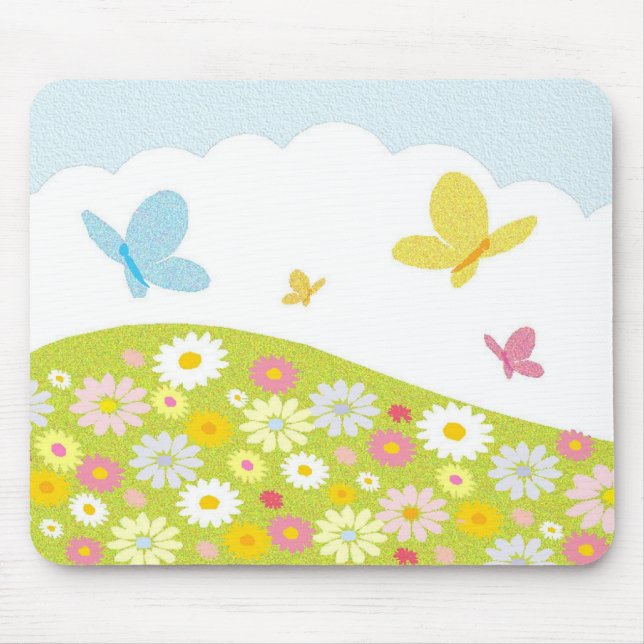 Butterfly Meadow Mouse Pad (Front)