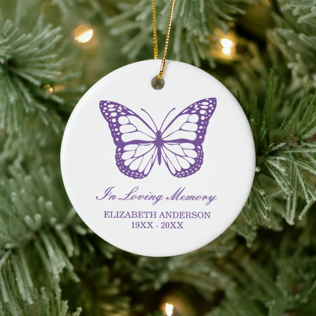 Butterfly Memorial Ceramic Ornament (Tree)