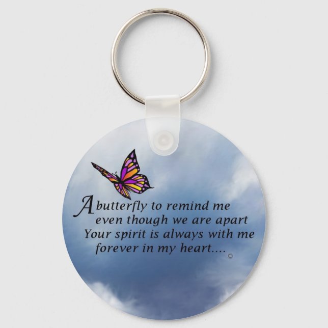 Butterfly  Memorial Poem Key Ring (Front)