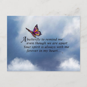 Butterfly Memorial Poem Postcard