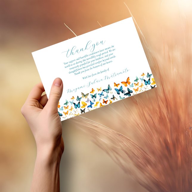 Butterfly Memorial Thank You Card (Creator Uploaded)