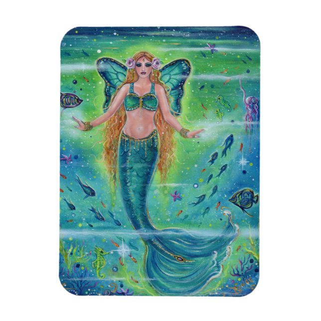 Butterfly Mermaid inner peace  by Renee Lavoie   Magnet (Vertical)