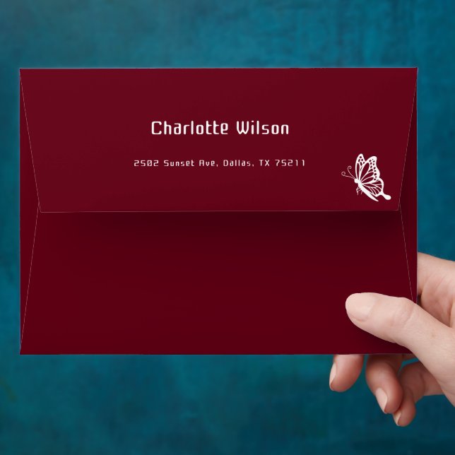 Butterfly Modern Minimal Baby Shower Envelope (Hand)