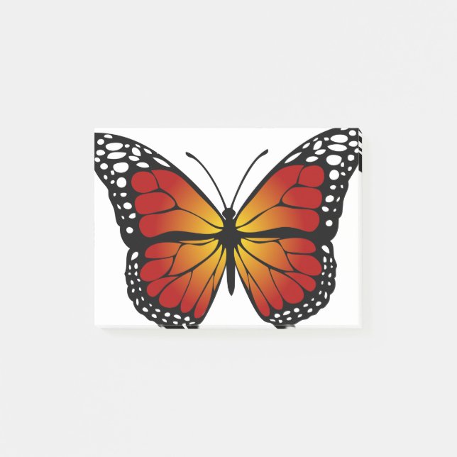 Butterfly Monarch Abstract Artistic Line Art Post-it Notes (Front)