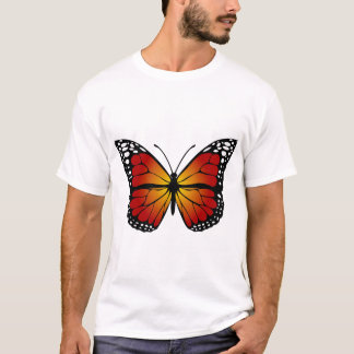 Butterfly Monarch Abstract Artistic Line Art T-Shirt