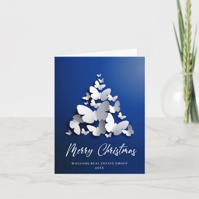 Butterfly Monarch Christmas Corporate Greeting Holiday Card (Front)