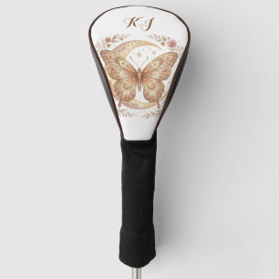 Butterfly Moon Floral Gold Personalised Design Golf Head Cover