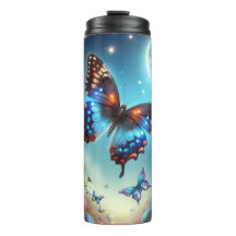 Butterfly moon sun flowers