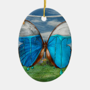 Butterfly - Morpho - I hate it when the colours Ceramic Ornament