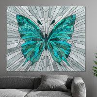 Butterfly Mosaic -Emerald Green and Grey