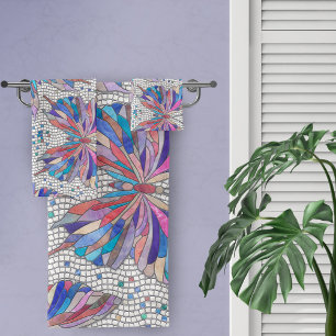 Butterfly Mosaic Pattern - pastels Bath Towel Set