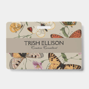 Butterfly Moth Nature Collection Drawing ID Badge