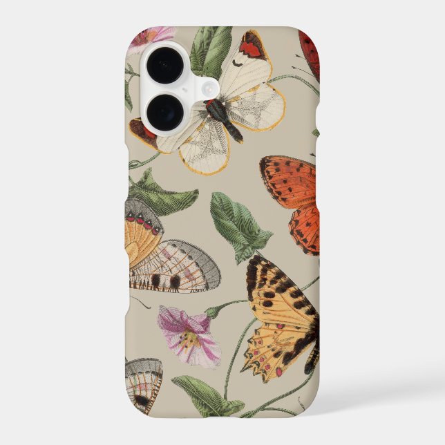 Butterfly Moth Nature Collection Drawing iPhone Case (Back)
