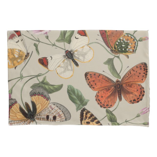 Butterfly Moth Nature Collection Drawing Pillowcase (Front)
