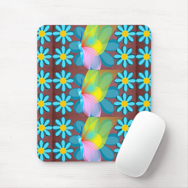 Butterfly Mouse Pad (With Mouse)