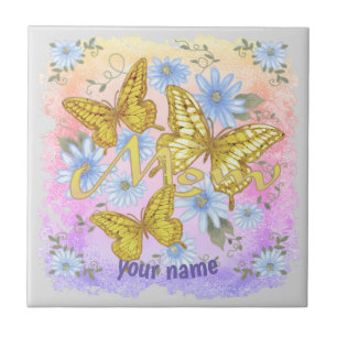 Butterfly Mum Ceramic Tile