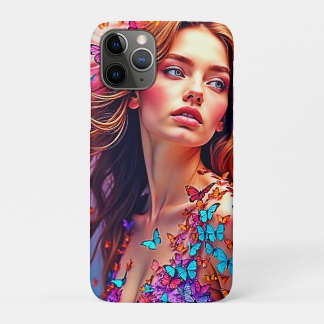 Butterfly Muse Portrait Art T-Shirt Case-Mate iPhone Case (Back)