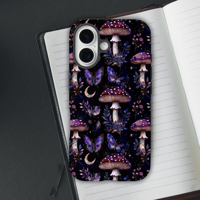 Butterfly Mushroom Floral Dark Witchy Pattern Case-Mate iPhone Case (Creator Uploaded)