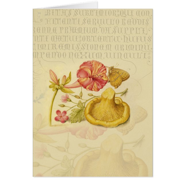 Butterfly Mushroom Flower Watercolor Painting (Front)